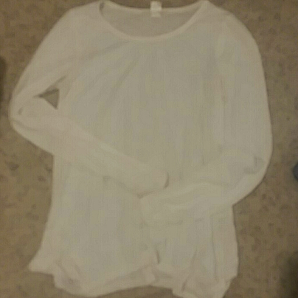 Self Esteem White Lacy Long Sleeve